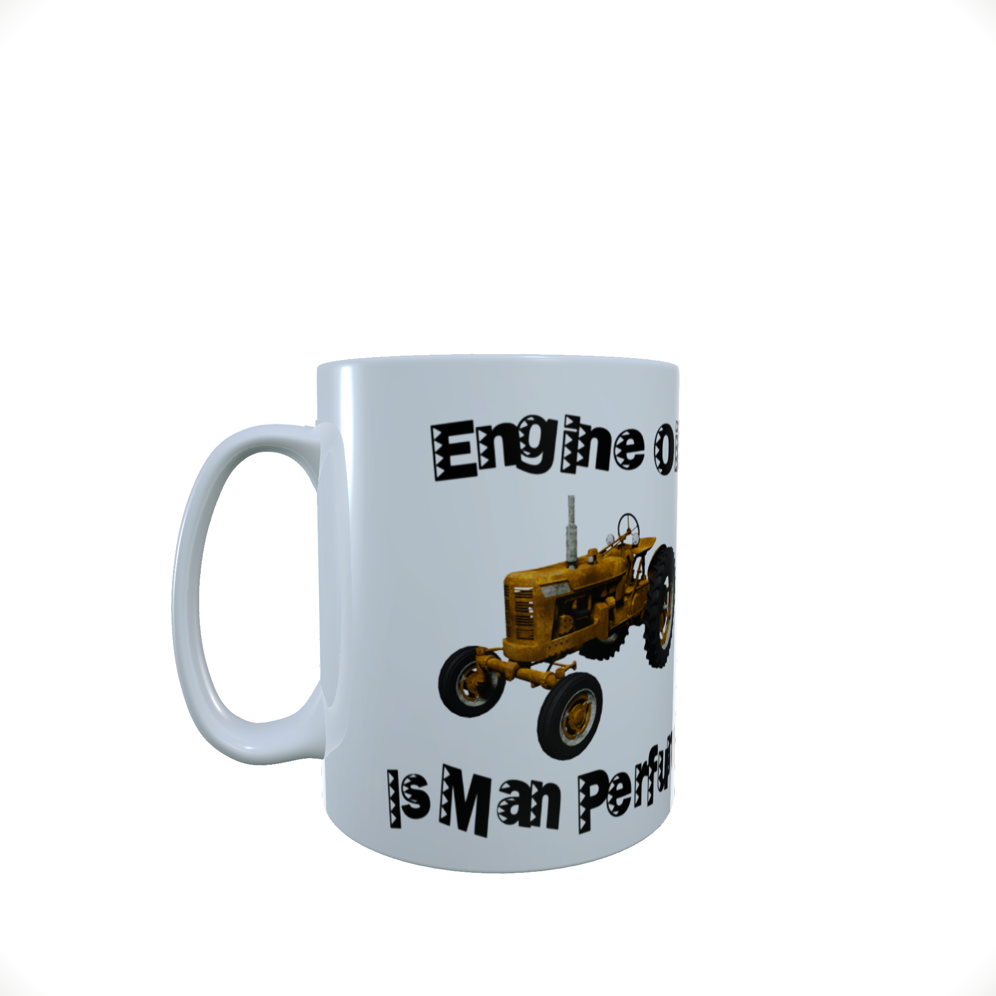 Yellow Tractor Steam Engine Ceramic Mug - Engine Oil Is ...